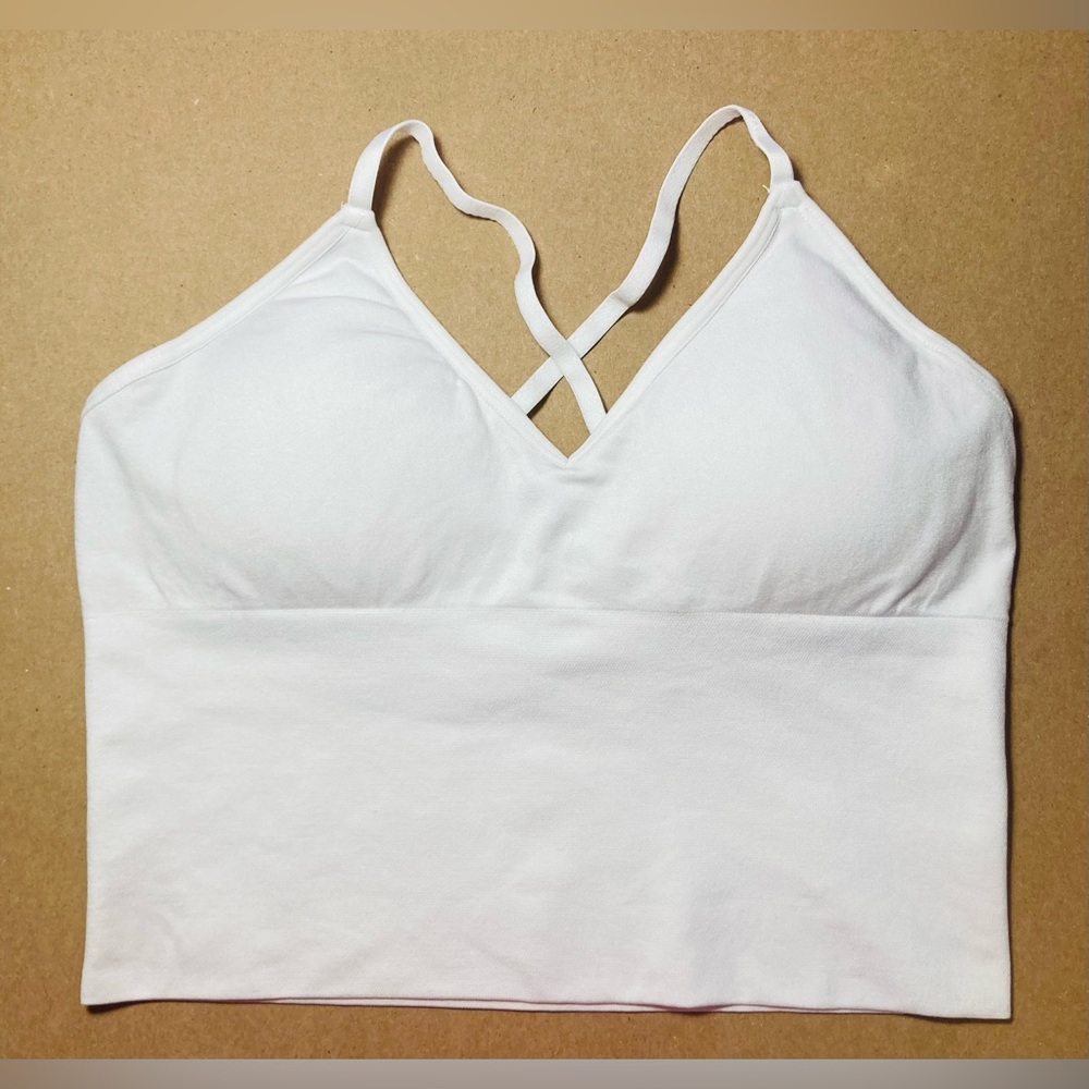 Itzon White Criss Cross Back Top Size Small